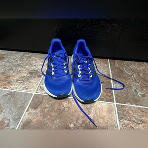 Bright blue adidas cloud form shoes